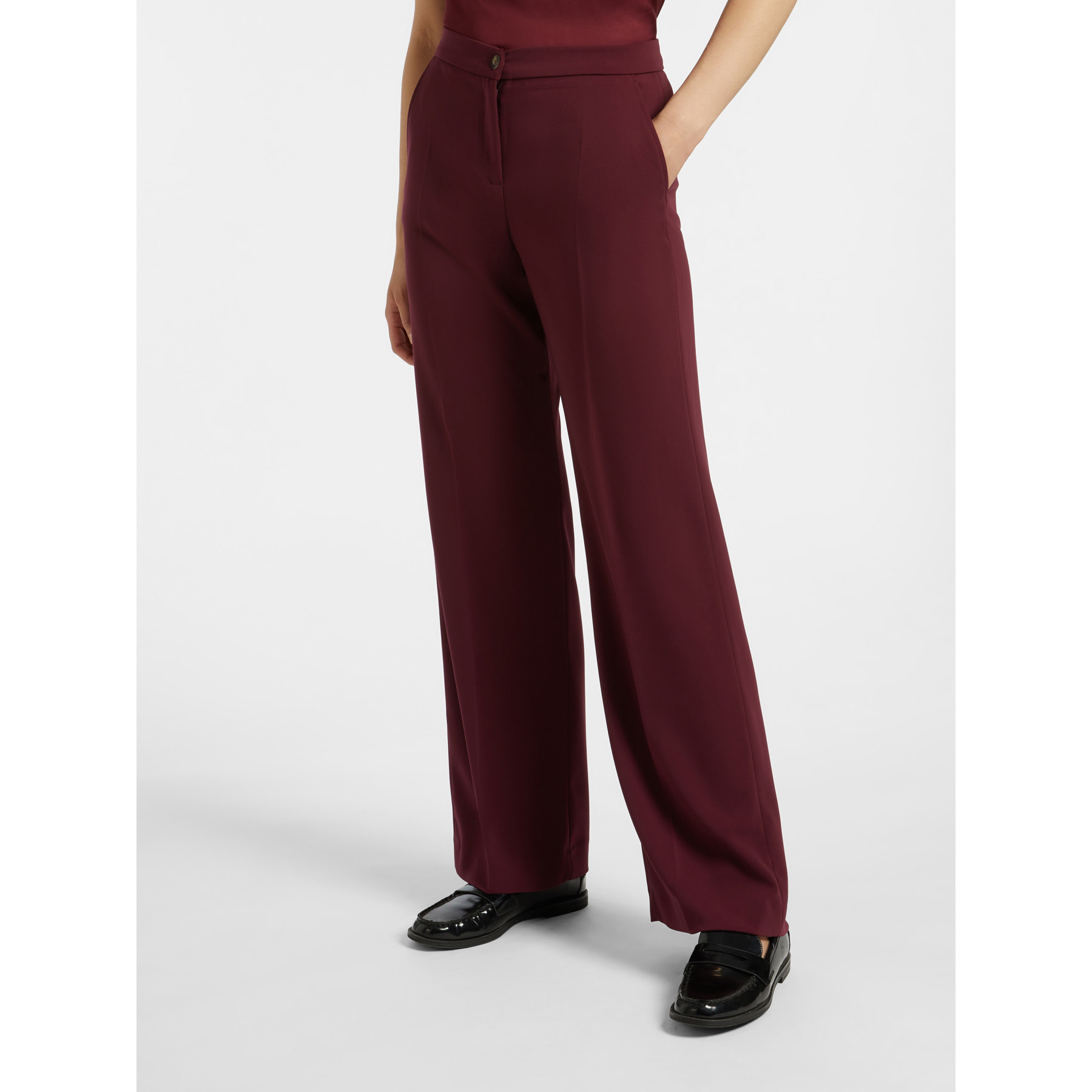 Elena Mirò - Pantaloni maschili in cady stretch - Bordeaux