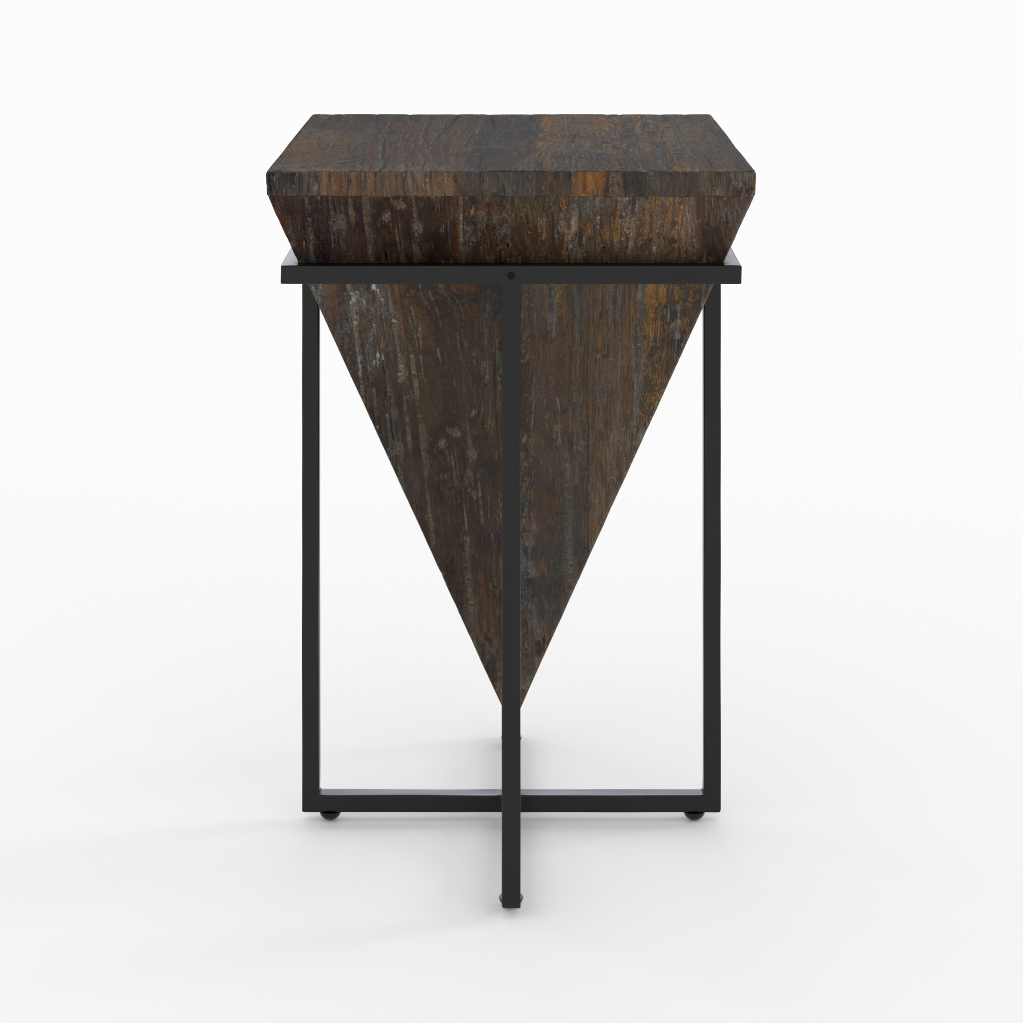 Moyenne table d'appoint en bois et métal - Kara