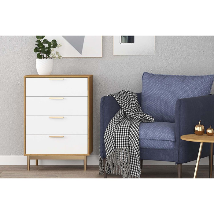 Commode scandinave finitions rose gold TIFANY