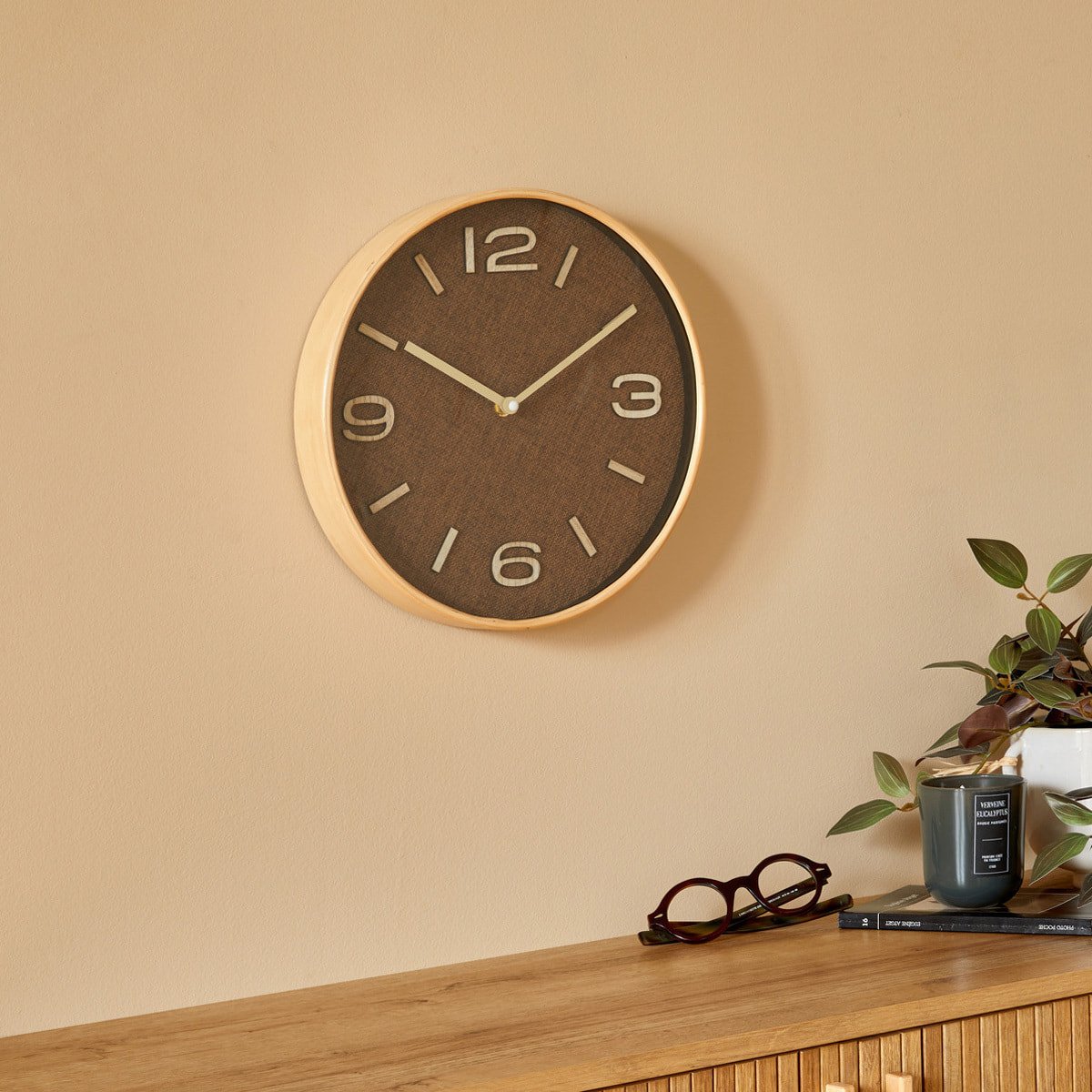 Horloge "Ellis" marron tonka D30cm