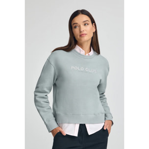 Sudadera gris azulado de corte boxy Established 2012 Polo Club