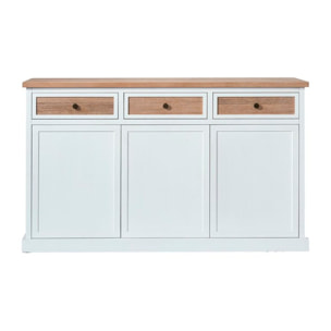 Buffet Louis -plaque en bois d'acacia et bois massif de mindi-couleur antique 160 x 95 x 45 cm