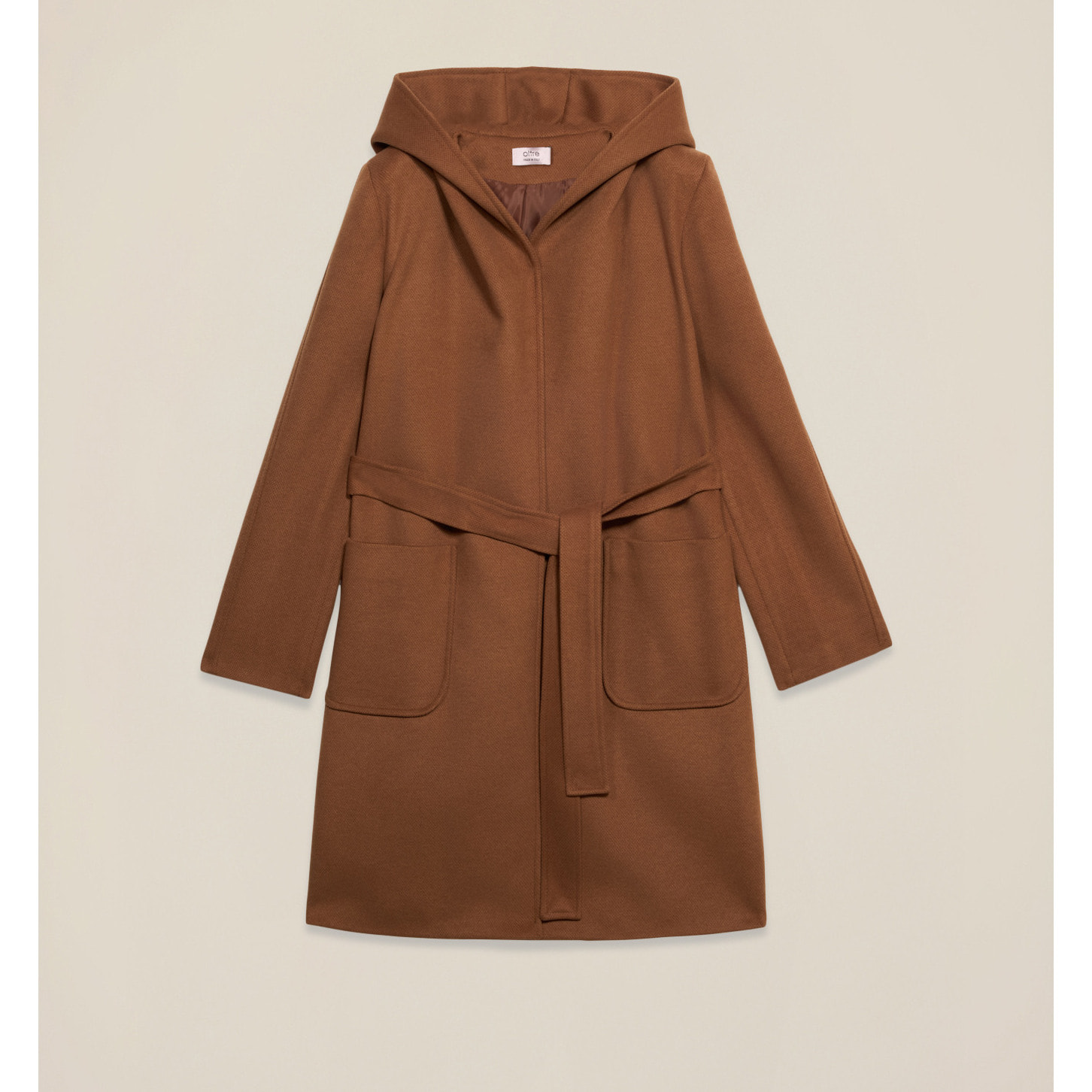 Oltre - Cappotto con cappuccio e cintura - Marrone