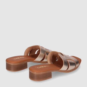 Sandalias de Piel - Platino - Tacón: 3 cm