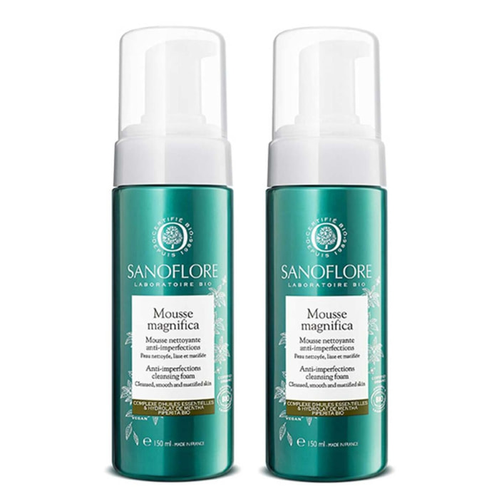 Mousse Magnifica - Mousse désincrustante anti-imperfections certifiée bio 2x150 ml