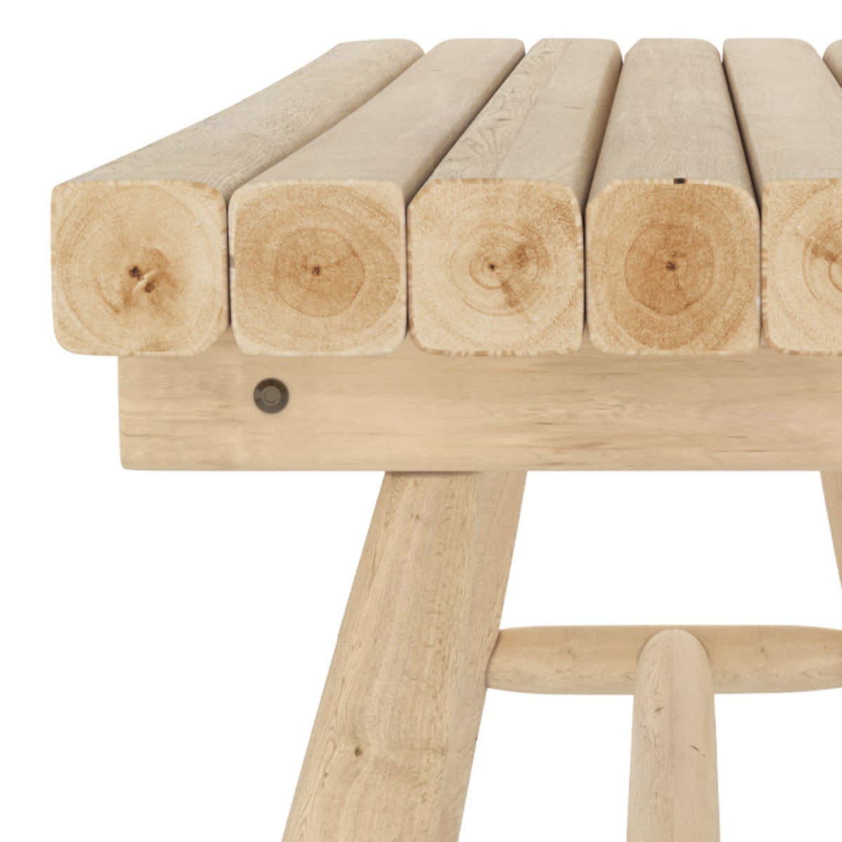 Banc de jardin en branche de teck 2 places - Makam