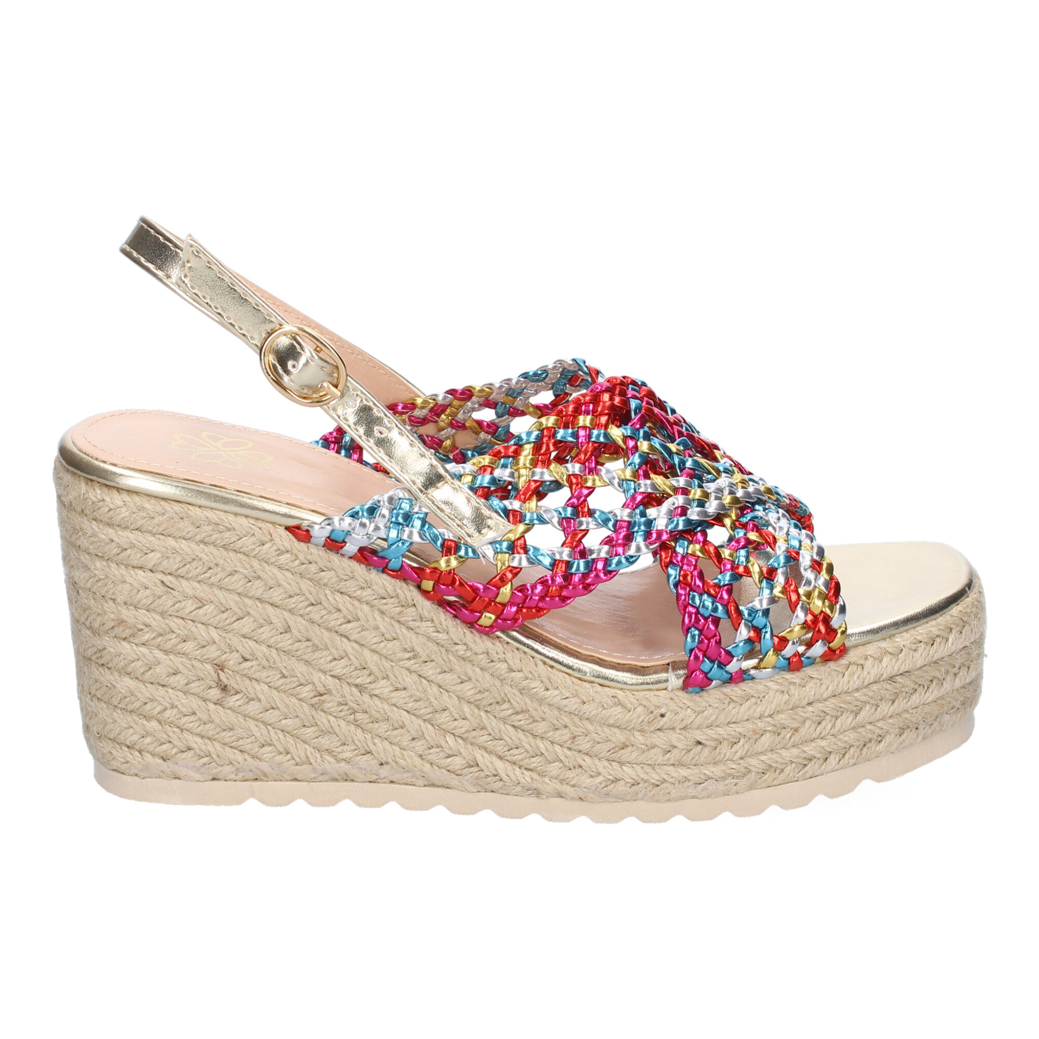 Sandalia de Cuña de Yute para Mujer, Comodas y Elegantes, Diseño Trenzado en la Pala