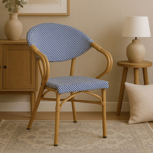 Lot de 2 fauteuils de table en textilène bleu AMALFI