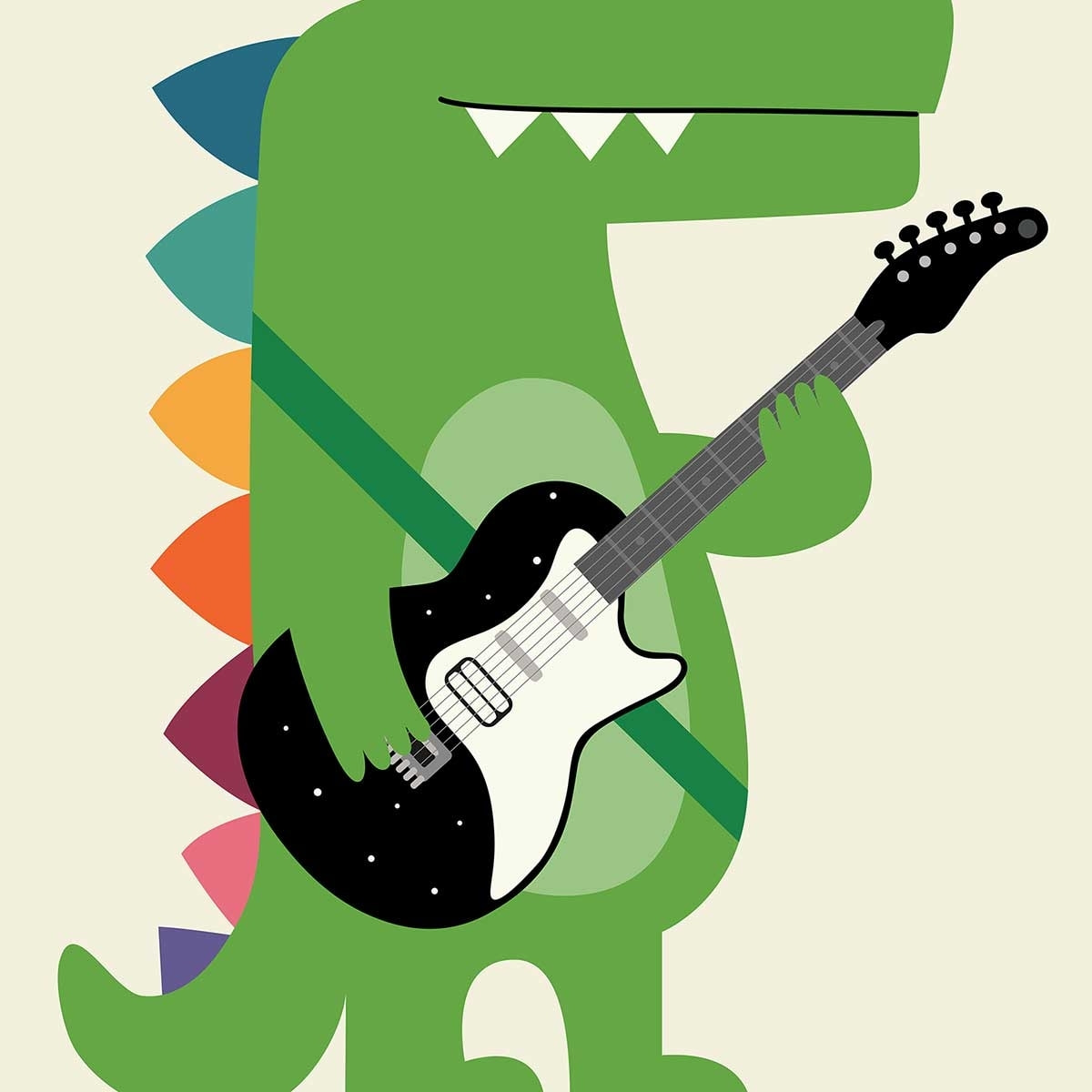 Affiche enfant rock croco Affiche sous cadre bois