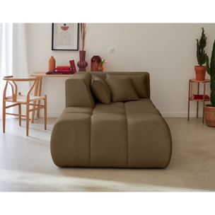 Caracas - module d'assise méridienne gauche - en tissu - Marron