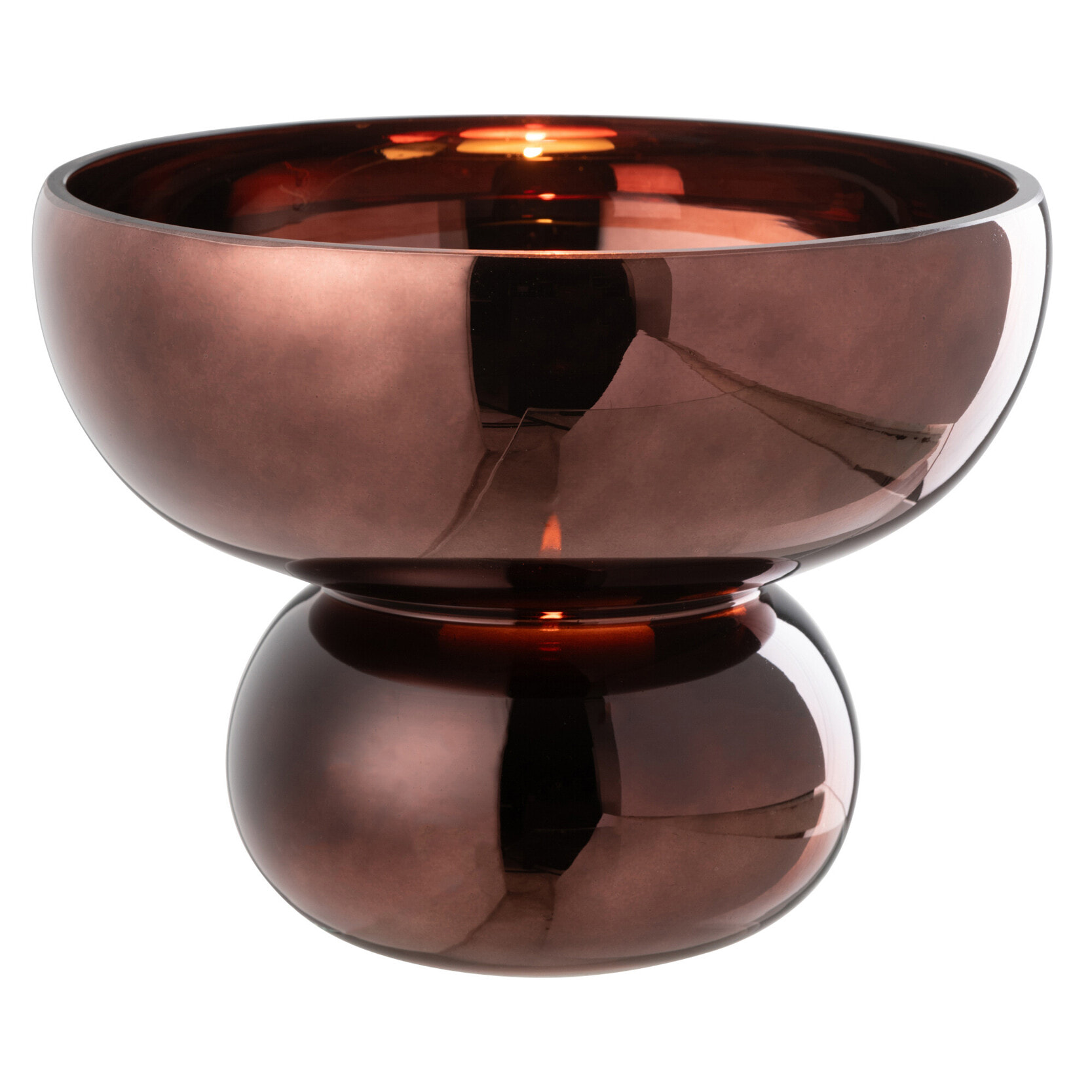 J-Line photophore/vase sur Pied Arrondi - verre - prune - Ø 23 cm