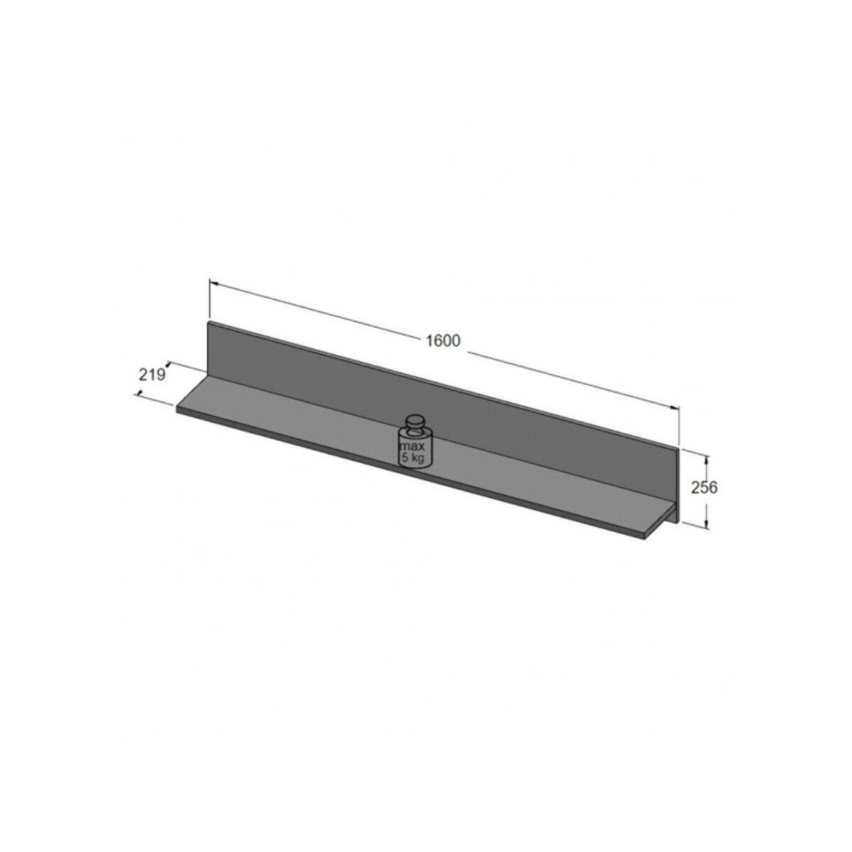 Étagère murale en bois L160cm effet bois vieilli - FRED
