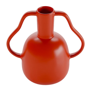 Rio - Vase à poignées ondulées en céramique orange