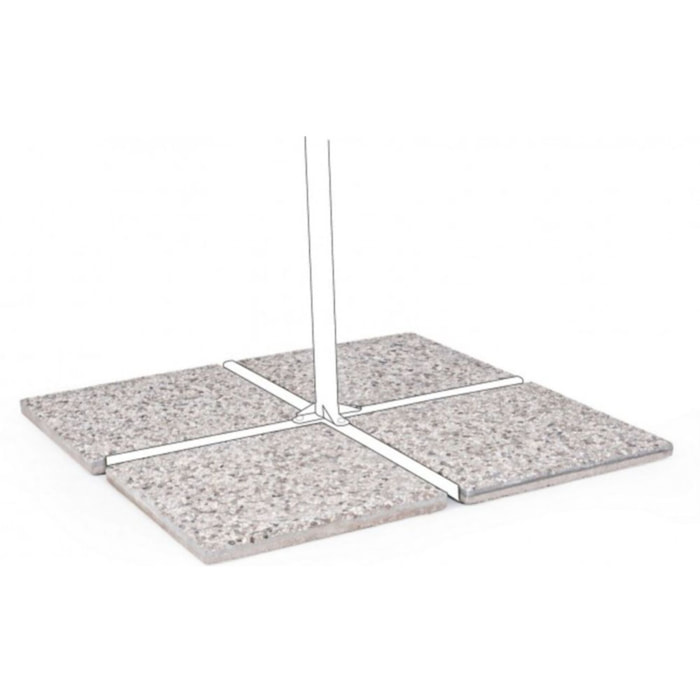Set di 4 marmette per ombrellone in cemento e ghiaino 50x50