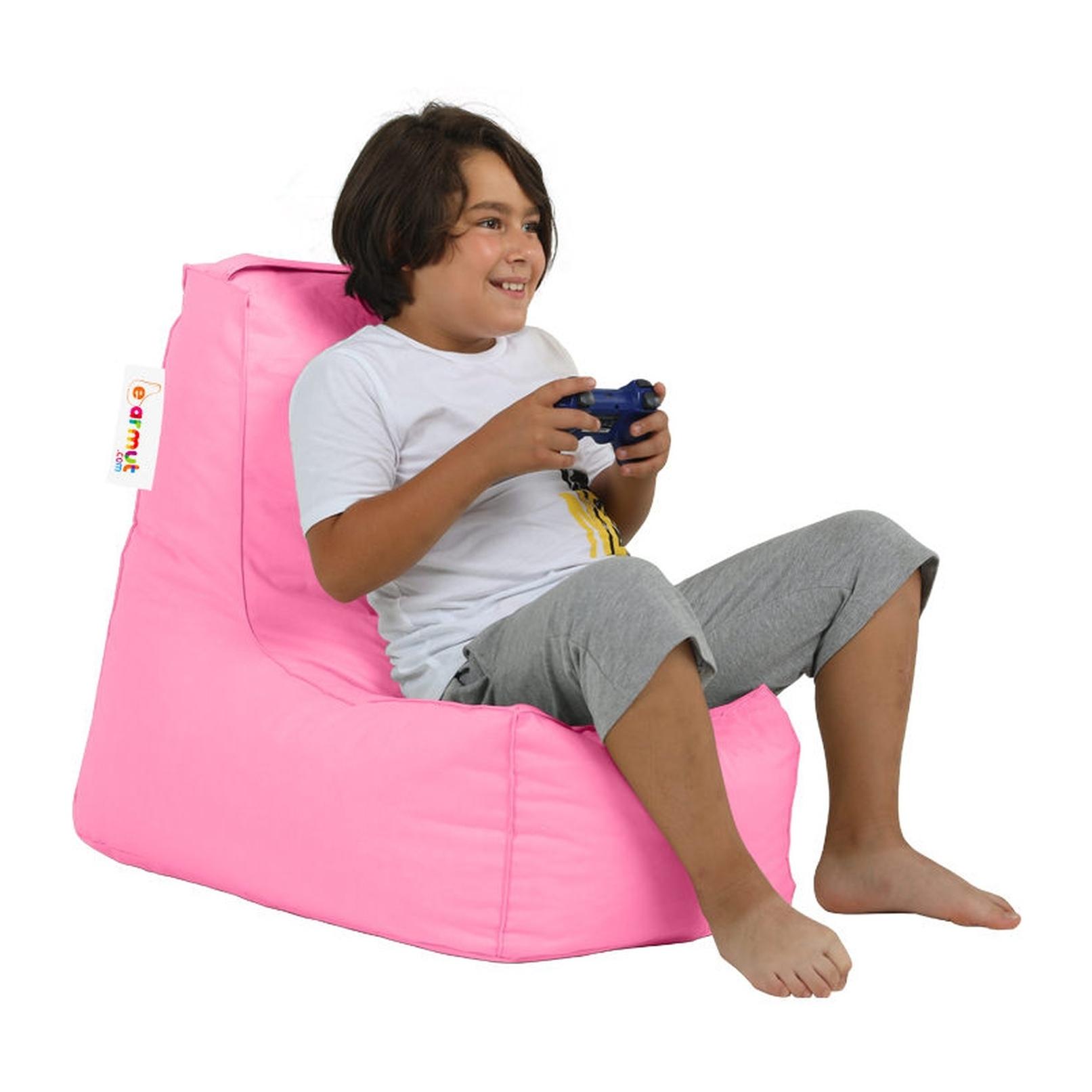 Sillón-puf para niños para exteriores- rosa