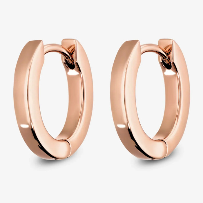 Orecchini Ovali Lucidi placcati Rodio