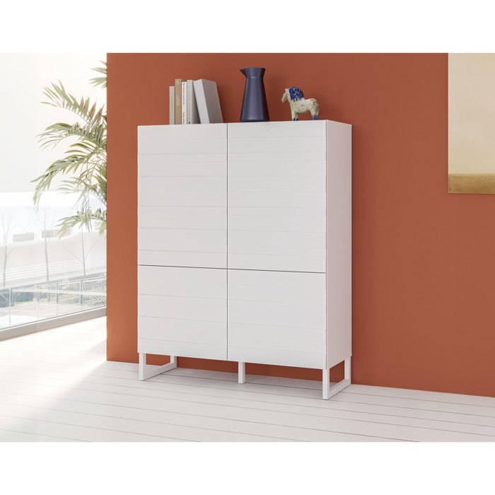 Sofia - buffet haut - blanc mat - 140x110 cm - Blanc