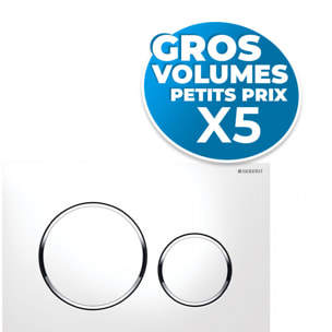 lot de 5 plaques de déclenchement WC DUOFIX Sigma 20, Blanc et chromé (115.882.KJ.1-GVP5)