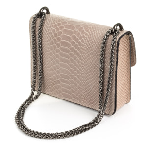 Lorenza Borsa a mano Donna.Pelle autentica Camoscio Incisa Serpente