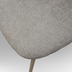Set di 4 sedie BERLINO in tessuto grigio e gambe in metallo beige