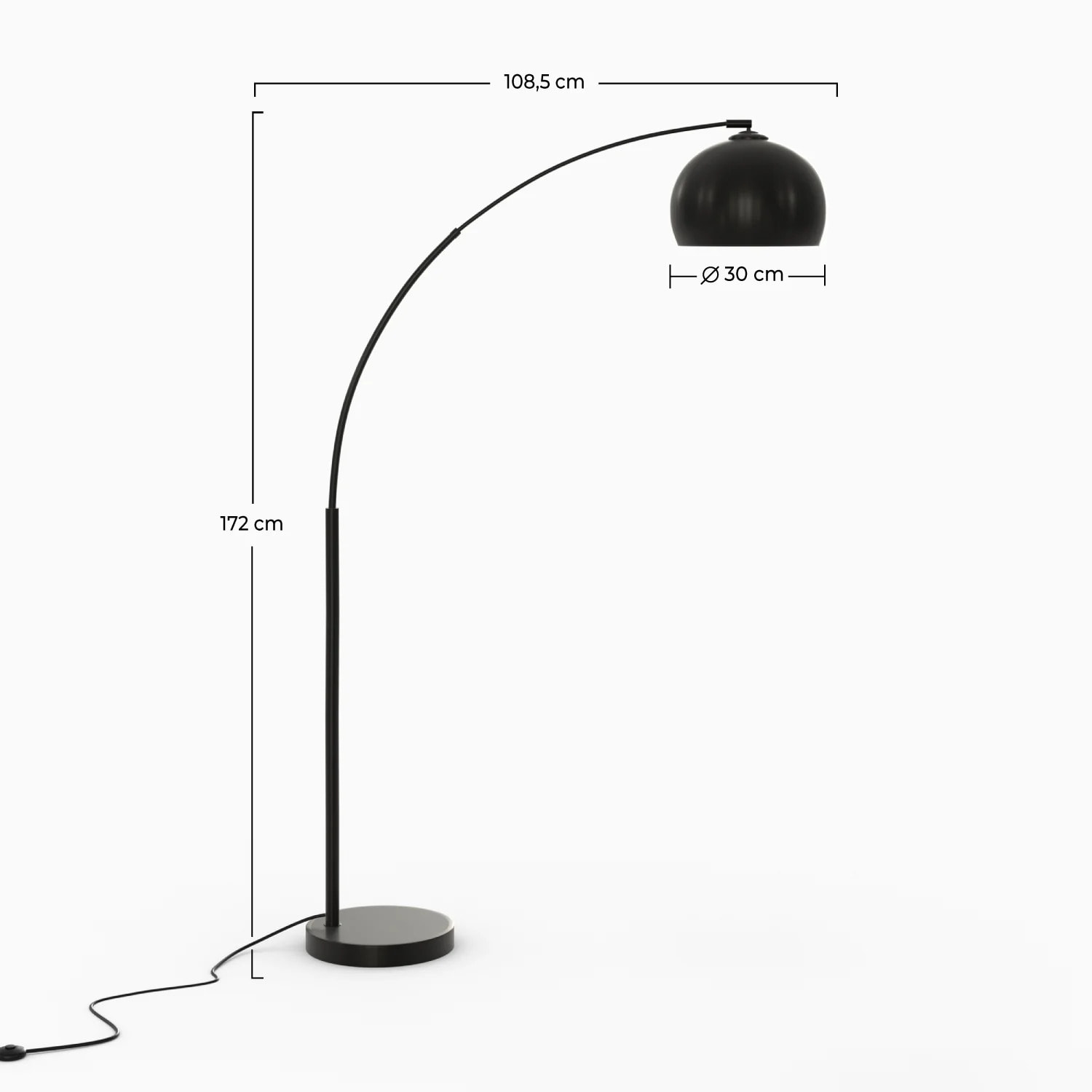 Lampadaire en métal noir - Dinard