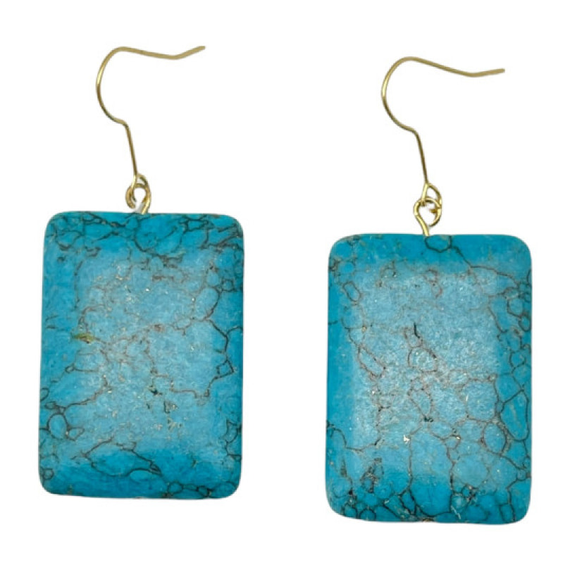 Pendiente placa turquesa