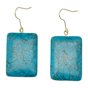 Pendiente placa turquesa