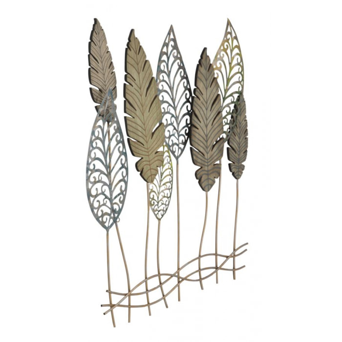 PANNELLO IN FERRO E LEGNO FOGLIE -C- CM 75X2,5X87