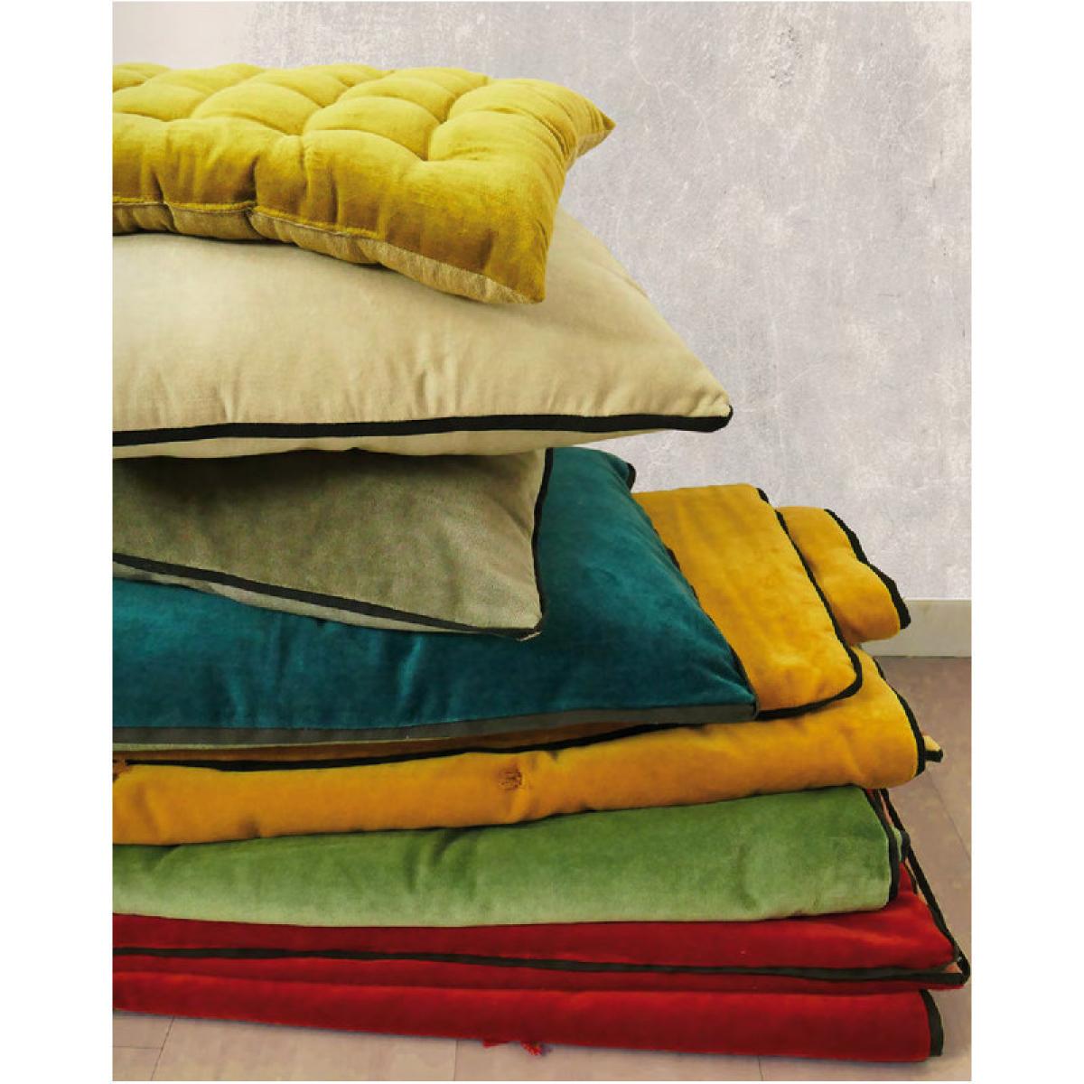 Coussin velours de coton garni ''Isilde'' 45 x 45 cm Vent du sud - Couleur: Ebene - Taille de coussin: Coussin garni 45 x 45 cm