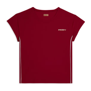 T-shirt tecnica con maniche ad aletta e profili a contrasto