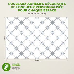 Sticker Sol avec laminat de Protection en Plastique Anti-dérapant | Stickers adhésif Sol - CARREAUX DE CIMENT SOL BIANCA - 1 sticker