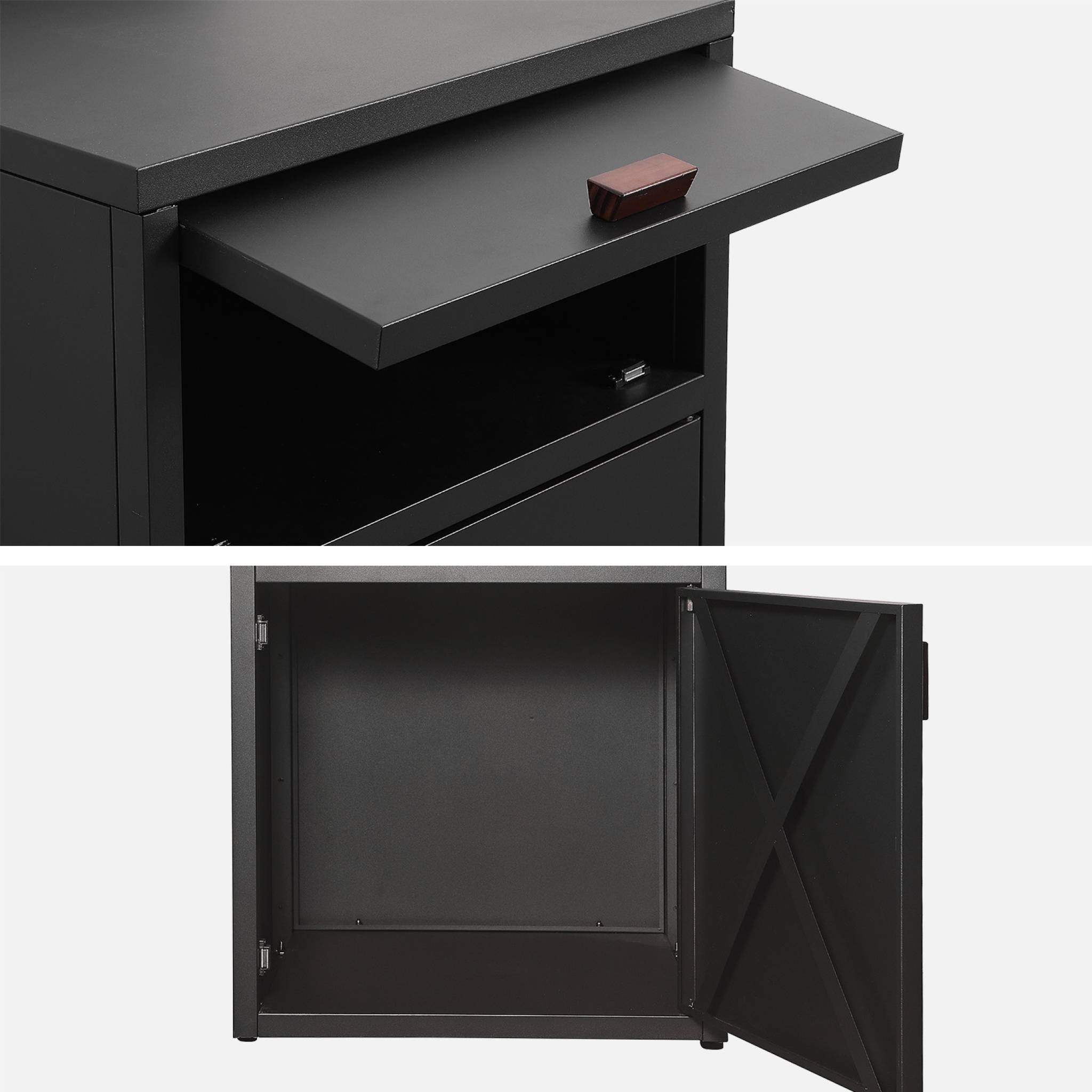 Cuisine extérieure acier 2 portes L60cm noir - Thira