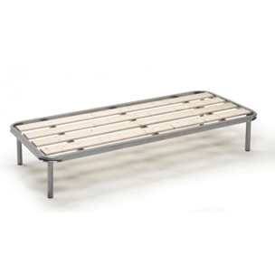 Rete letto singolo Alsa, Rete ortopedica a doghe piallate, 100% Made in Italy, Cm 80x190h 31