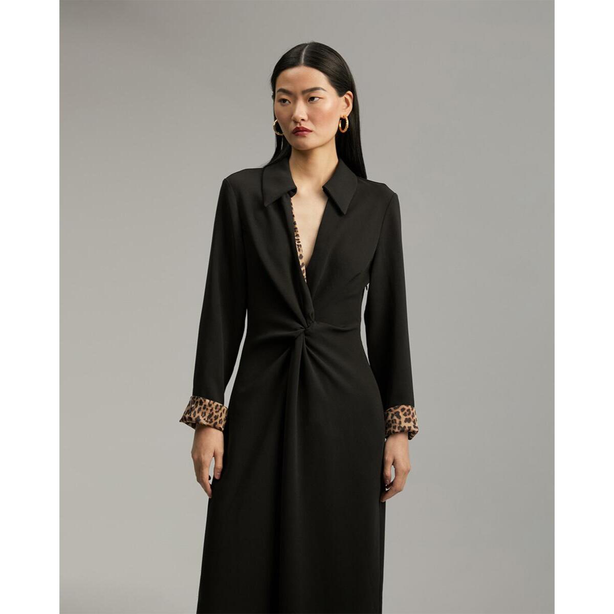 Abito lungo in crêpe annodato