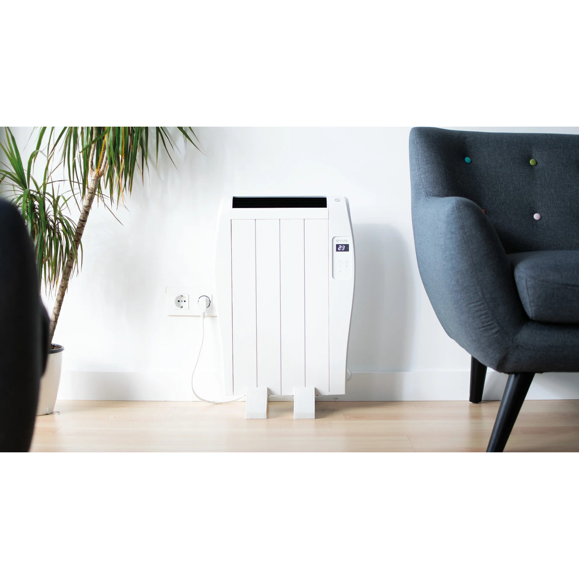 Emisor Térmico EVVO C4 Blanco V2, 600W, 4 elementos, Wifi, Control remoto, Temporizador
