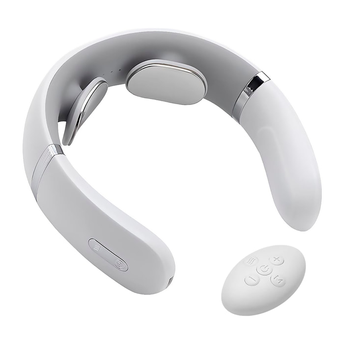 Masajeador de cuello F2 con modo calor, pulso y mando de control a distancia.