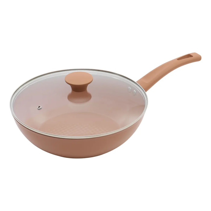 Sauteuse avec couvercle Toscane D.28cm terracotta