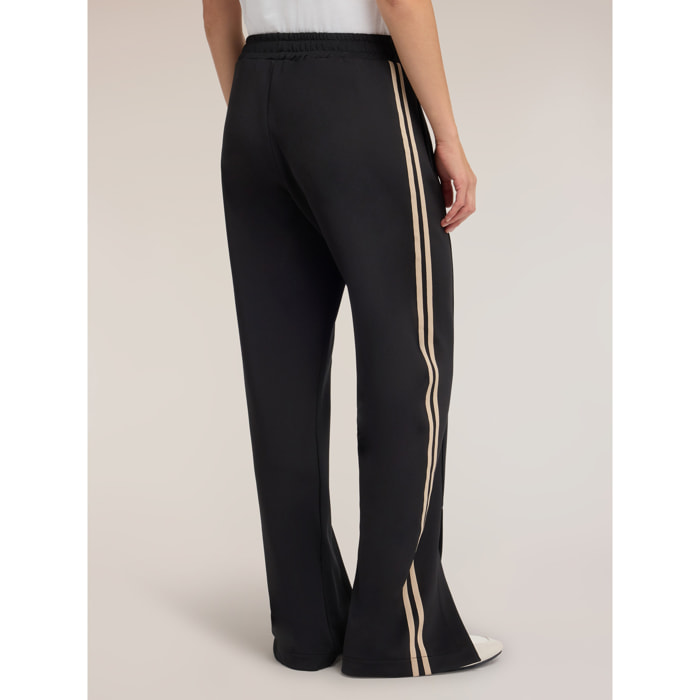 Motivi - Pantaloni palazzo con bande laterali a contrasto - Nero