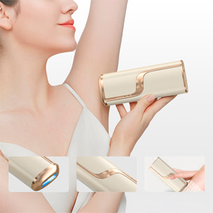 Depiladora IPL de luz pulsada. 5 niveles de potencia y disparos de flash ilimitados.