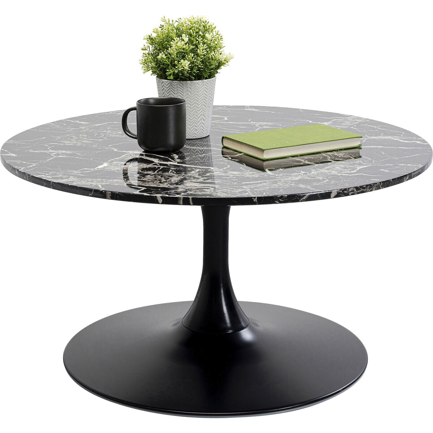 Table basse Schickeria effet marbre noir 80cm Kare Design