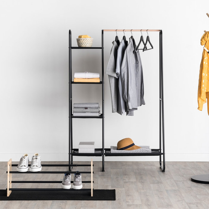 Perchero "Artemis" con 4 estantes negro