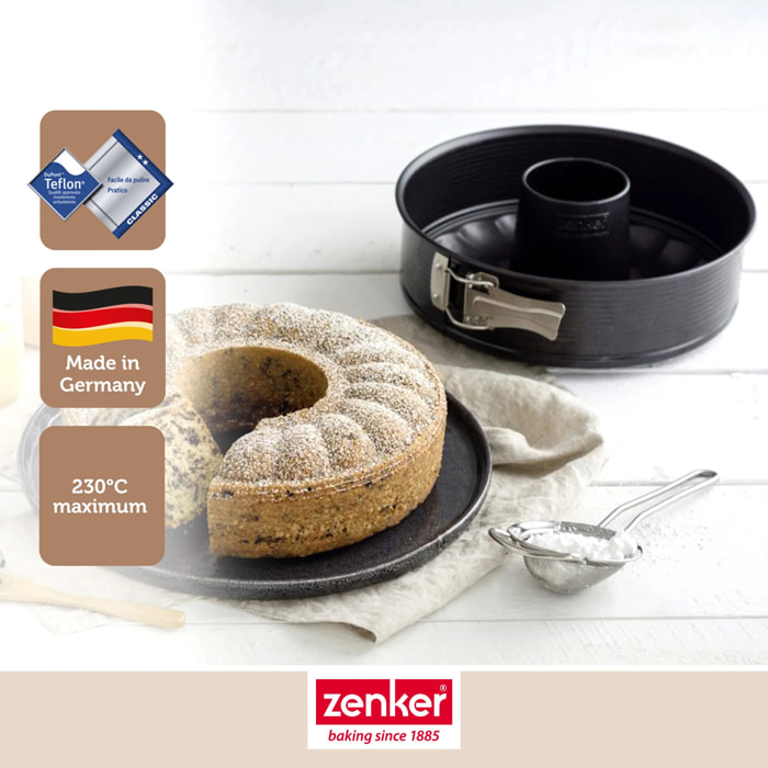 Moule à manqué et à savarin double fond 26 cm Zenker Black Metallic