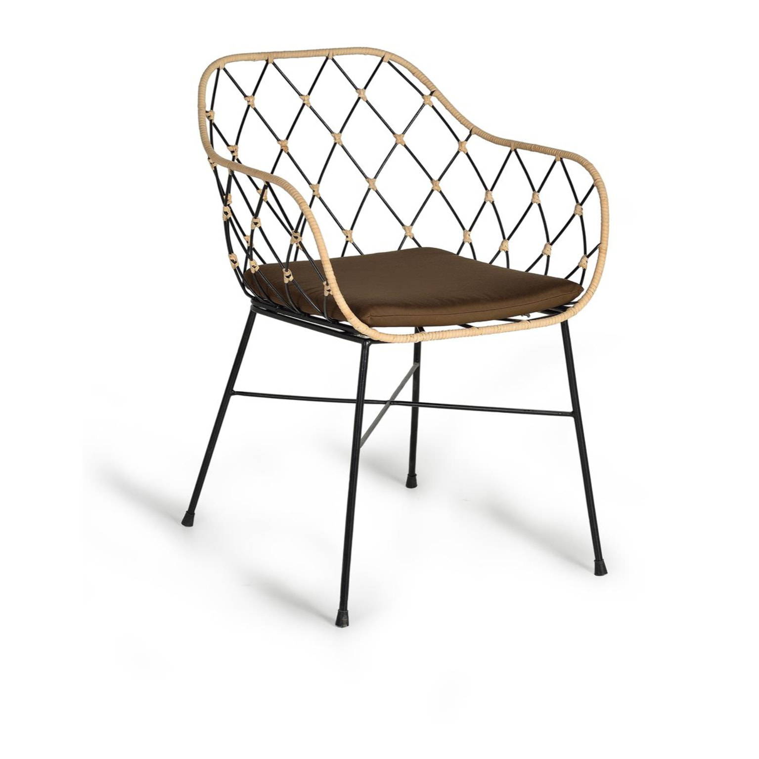 Silla de Rattan Natural 56 Cm Estilo Mediterráneo