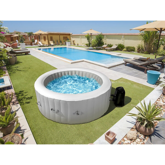 Spa gonflable  4 places "Santorin" - 180 x 180 x 65 cm - Gris