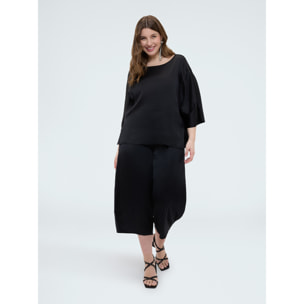 Fiorella Rubino - Pantaloni Balloon in raso stretch - Nero