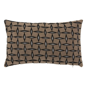 Coussin Diamant 50x30cm jacquard graphique marron