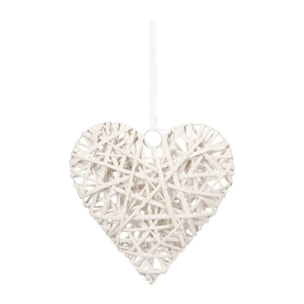 Déco murale "Coeur" - osier - D25 cm