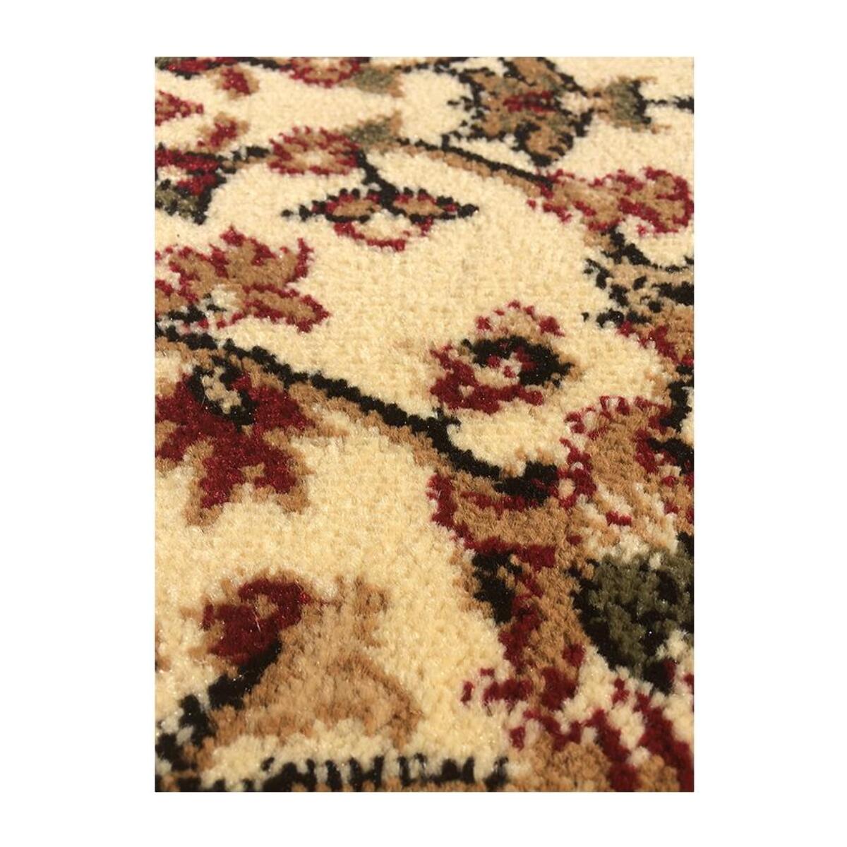 tapis chambre 80x150 tissé beige rectangle motif oriental AKLIM A