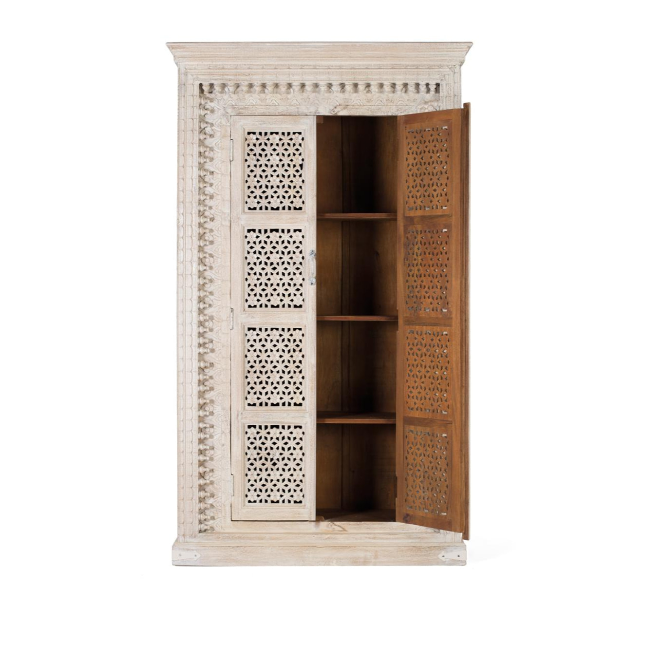 Armario de Madera de Mango 110 Cm Estilo Mediterráneo Moderno