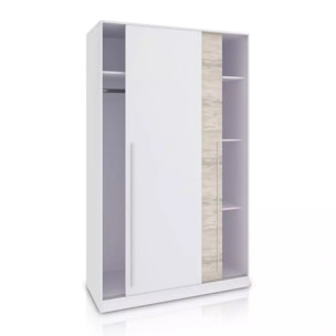 Armario de puertas correderas en blanco mate y blanco velho 120x200 cm Show Blanco Artik (Blanco Mate) – Blanco Velho